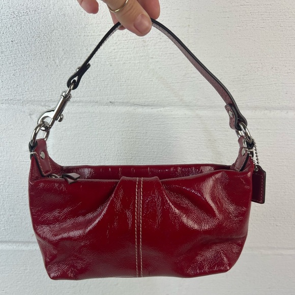 Coach Handbags - Coach Red Patent Pleated Demi Bag